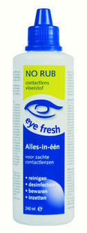 No rub alles-in-1 vloeistof zachte lenzen Eyefresh 240ml