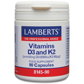 Vitamine D3 2000IE en K2 90mcg Lamberts 90ca