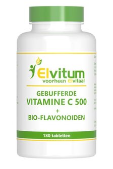Gebufferde vitamine C 500mg Elvitaal/elvitum 180tb