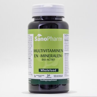 Multivitaminen/mineralen wholefood Sanopharm 30ca