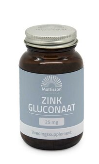 Zink gluconaat 25mg Mattisson 60tb