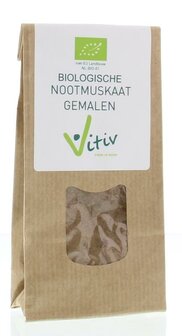 Nootmuskaat gemalen bio Vitiv 40g