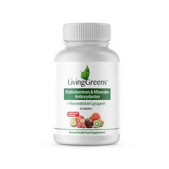 Multi vitaminen &amp; mineralen antioxidant Livinggreens 60tb
