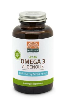 Vegan omega 3 algenolie DHA 150mg EPA 75mg Mattisson 120vc