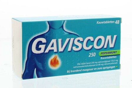 Pepermunt 250 Gaviscon 48kt