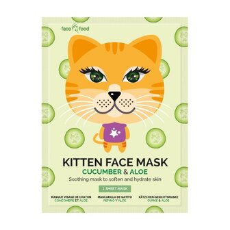 Kitten sheet face mask cucumber &amp; aloe Montagne 1st