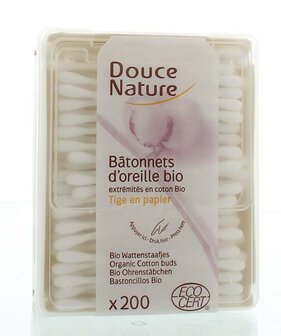 Wattenstaafjes bio katoen Douce Nature 200st