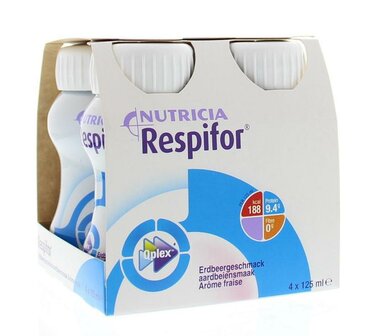 Respifor aardbei 125ml Nutricia 4st