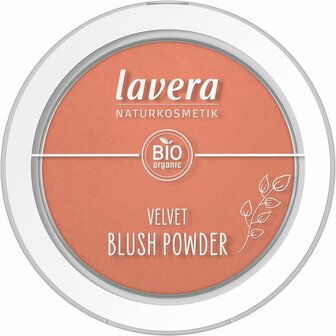 Velvet blush powder rosy peach 01 EN-FR-IT-DE Lavera 5g