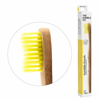 Tandenborstel bamboe adult geel brush soft The Humble Co 1st