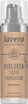 Hyaluron liquid foundation warm nude 03 bio Lavera 30ml