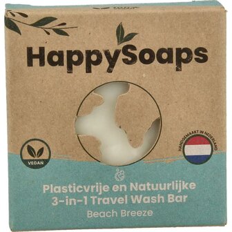 3-in-1 Travel wash beach Happysoaps 40g