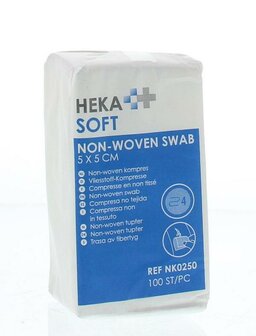 Non woven kompres 5 x 5 4-laags Hekasoft 100st