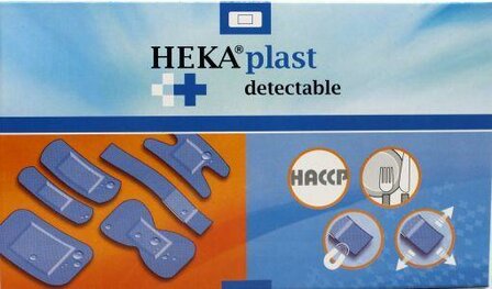 Vingerpleister detectable 120 x 20 haccp elastisch Hekaplast 100st