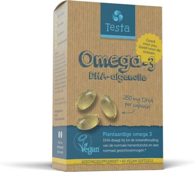 Omega 3 algenolie 250 mg DHA vegan NL Testa 60sft