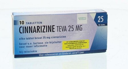 Cinnarizine 25 mg Teva 10tb