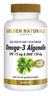Omega 3 algenolie liquid capsules Golden Naturals 60ca