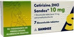Cetirizine 2HCl 10 mg Sandoz 7tb