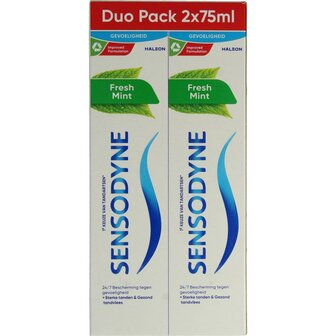 Tandpasta fresh mint 2 x 75ml Sensodyne 150ml